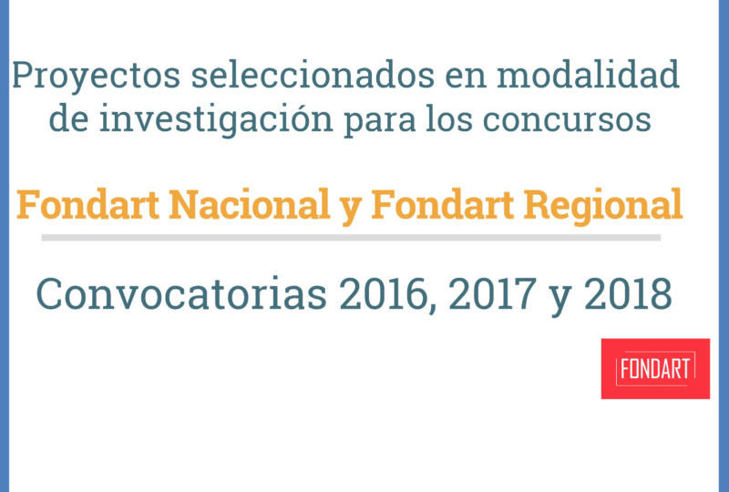 Compendio proyectos de investigación seleccionados por Fondart Nacional y Regional 2016-2018